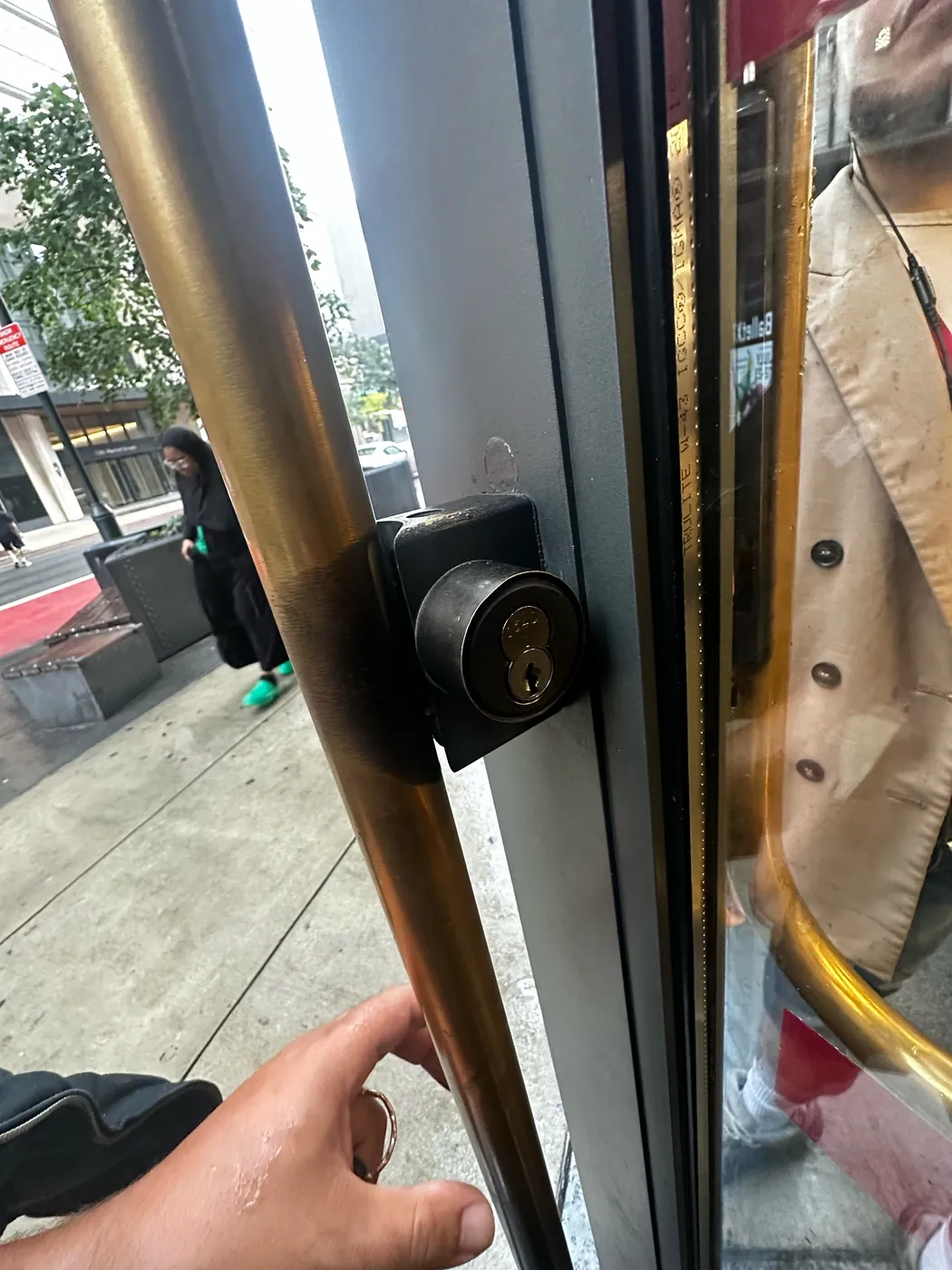 Storefront door mortise cylinder replacement